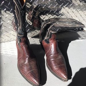 Vintage Tony Lama Lizard Skin Boots